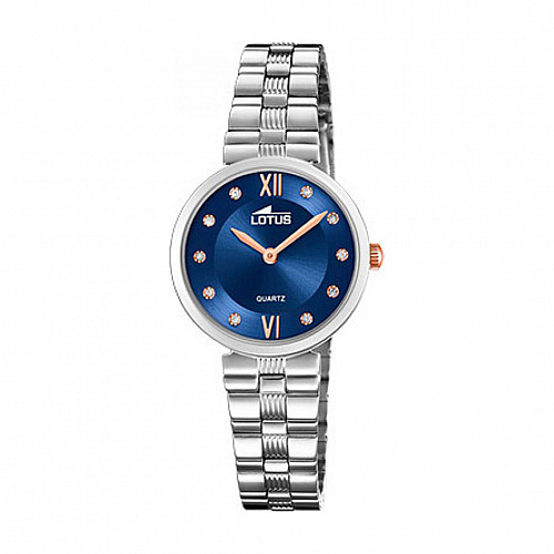 Lotus Women's Silver Bliss Stainless Steel Watch Bracelet - Blue 